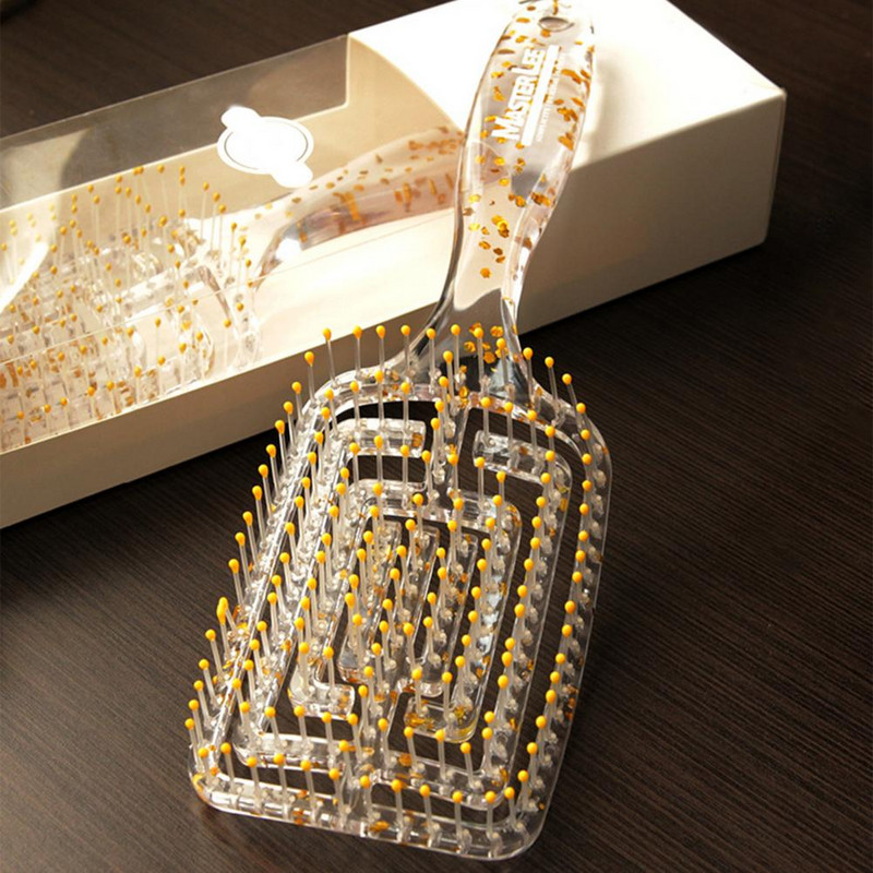 Mooduskamm koheva kujuga märgkuiv, kasutades õõnsat väljatõmmatavat antistaatiline juuksuri plastikust kumera varrega massaaži juuksehari koduks