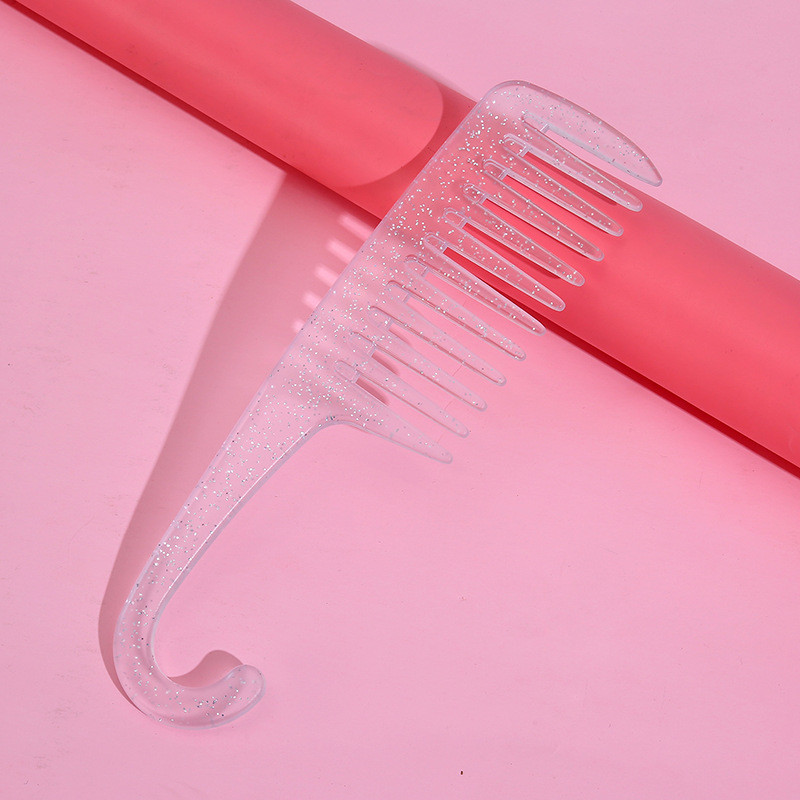 2022 m. permatomos pudros baltos lenktos kabliuko šukos plokščios šukos su plačiomis dantimis Plokščios šukos išlenktos plokščios šukos formuojančios garbanotų plaukų šukos