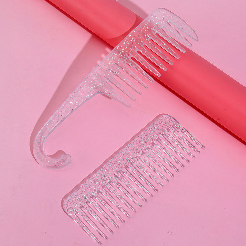 2022 m. permatomos pudros baltos lenktos kabliuko šukos plokščios šukos su plačiomis dantimis Plokščios šukos išlenktos plokščios šukos formuojančios garbanotų plaukų šukos