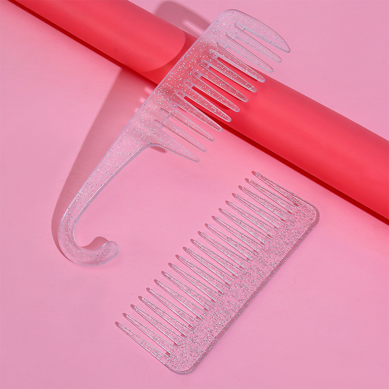 2022 m. permatomos pudros baltos lenktos kabliuko šukos plokščios šukos su plačiomis dantimis Plokščios šukos išlenktos plokščios šukos formuojančios garbanotų plaukų šukos