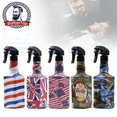 500ML ретро фризьорски спрей бутилка спрей за дезинфекция на алкохол непрекъсната фина мъгла въздушно налягане салон фризьор бутилка вода