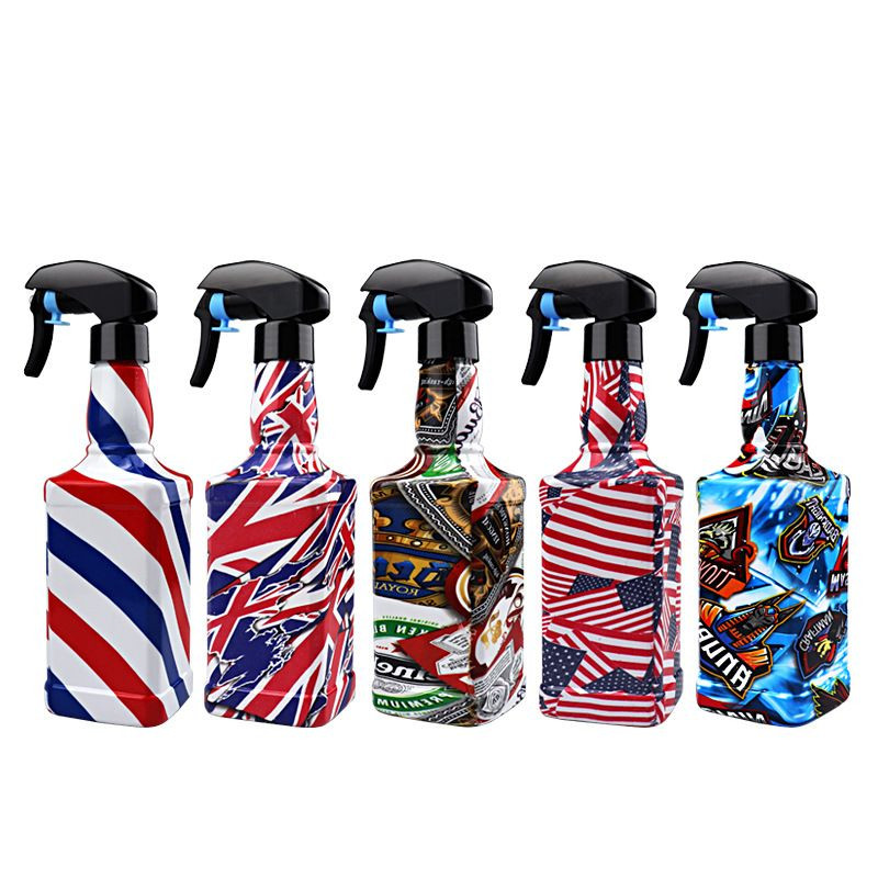 500ML ретро фризьорски спрей бутилка спрей за дезинфекция на алкохол непрекъсната фина мъгла въздушно налягане салон фризьор бутилка вода