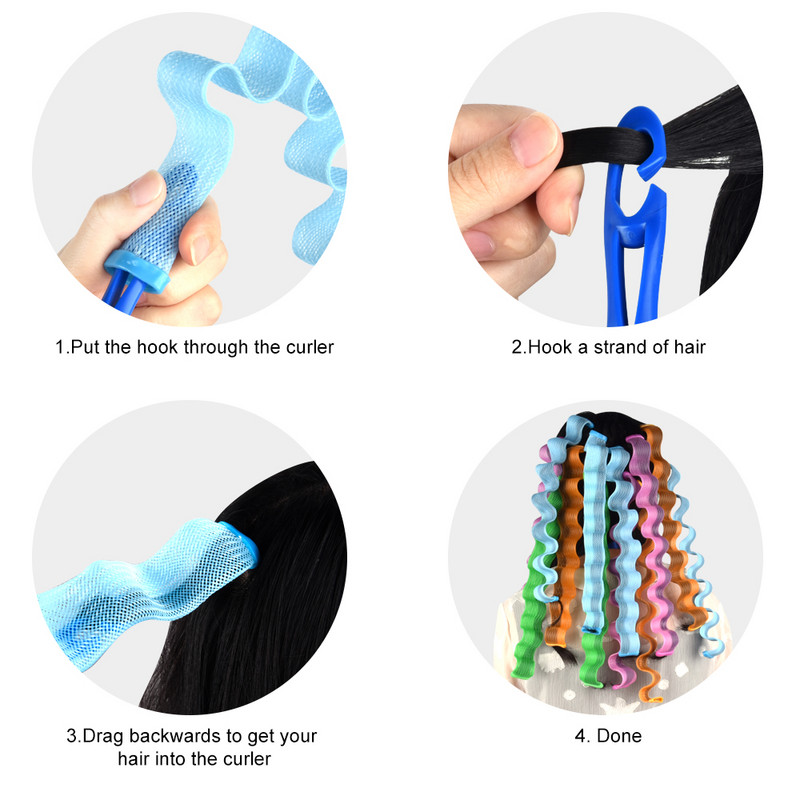 12 komada čarobnog uvijača za kosu DIY valoviti valjci za uvijanje kose prijenosni štapići za frizure 30 cm izdržljivi alati za uvijanje kose