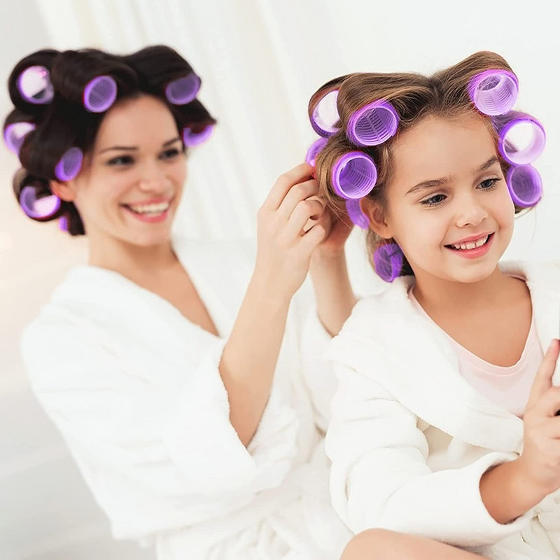 Jumbo matu ruļļi Matu ruļļi 24/48 gab. 3 izmēri Lieli paštveramie matu ruļļi gariem matiem, lieli matu ruļļi gariem matiem