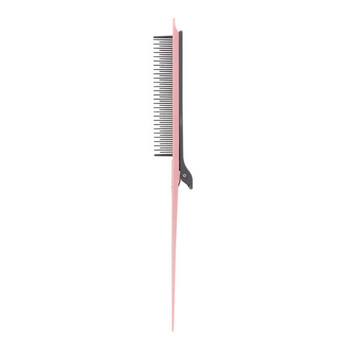 Point-tail Highlight Comb Υψηλής γυαλάδας Χτένα Point-tail Πλαστική χτένα κομμωτηρίου Χρώμα βούρτσα χτενίσματος Εργαλείο ύφανσης με κλιπ μαλλιών