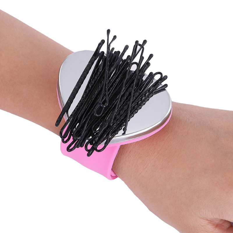 Mágneses hajkapcsok állítható szilikon karkötő Bobby Pins csuklópánt tartó pánt frizura kiegészítőkhöz