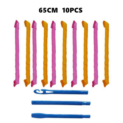 10 vnt Sraigės formos plaukų voleliai Flexi Rods Magic No Heat Waveform Plaukų suktukai Wave Formers DIY Heatless Curling Strids formavimo įrankis