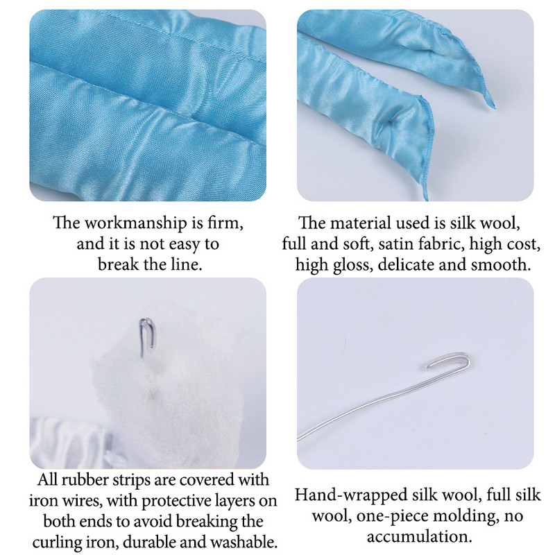 Mekani uvijači za kosu Svileni uvijači bez zagrijavanja Traka za glavu Sleep Overnight Stvara kovrče Valovi Vrpca bez zagrijavanja Uvijači za kosu Satenski alat