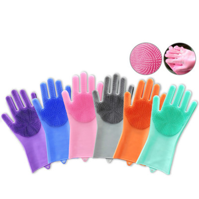 Indų plovimas Valymo pirštinės Silikoninė guminė kempinė Pirštinė Buitinė Šveitiklis Virtuvė Valymo įrankiai Dropshipping Kitchen