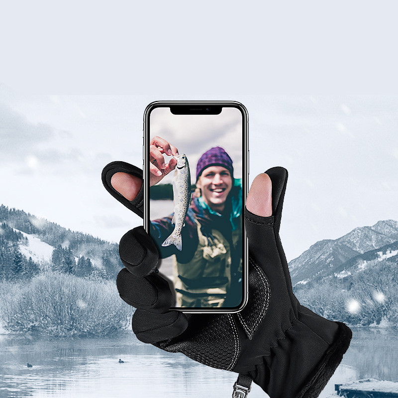 Šalčiui atsparios slidinėjimo pirštinės Neperšlampamos žieminės pirštinės dviračių sportui pūkuoti šiltos pirštinės, skirtos jutikliniam ekranui šaltam orui atsparios vėjui ir neslysti