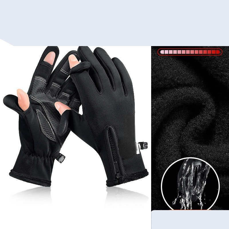 Šalčiui atsparios slidinėjimo pirštinės Neperšlampamos žieminės pirštinės dviračių sportui pūkuoti šiltos pirštinės, skirtos jutikliniam ekranui šaltam orui atsparios vėjui ir neslysti