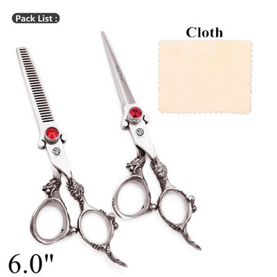 Kirpyklos žirklės 5,5" 6" japoniškos 440C plaukų kirpimo žirklės Profesionalios drakono rankenos retinimo žirklės saloninės plaukų žirklės Z9007