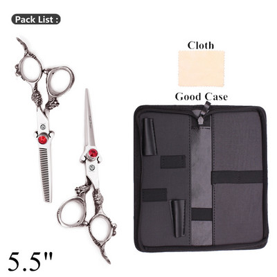 Kirpyklos žirklės 5,5" 6" japoniškos 440C plaukų kirpimo žirklės Profesionalios drakono rankenos retinimo žirklės saloninės plaukų žirklės Z9007