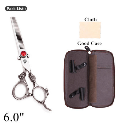 Kirpyklos žirklės 5,5" 6" japoniškos 440C plaukų kirpimo žirklės Profesionalios drakono rankenos retinimo žirklės saloninės plaukų žirklės Z9007