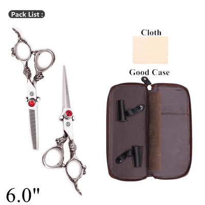 Kirpyklos žirklės 5,5" 6" japoniškos 440C plaukų kirpimo žirklės Profesionalios drakono rankenos retinimo žirklės saloninės plaukų žirklės Z9007