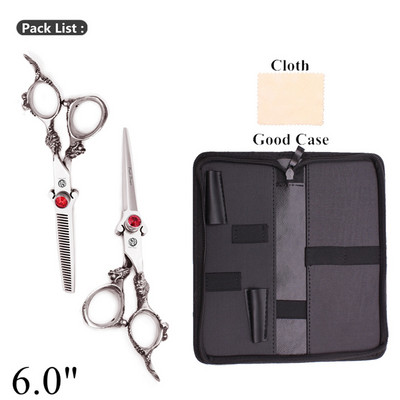 Kirpyklos žirklės 5,5" 6" japoniškos 440C plaukų kirpimo žirklės Profesionalios drakono rankenos retinimo žirklės saloninės plaukų žirklės Z9007