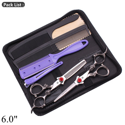 Kirpyklos žirklės 5,5" 6" japoniškos 440C plaukų kirpimo žirklės Profesionalios drakono rankenos retinimo žirklės saloninės plaukų žirklės Z9007