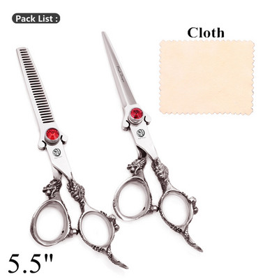 Kirpyklos žirklės 5,5" 6" japoniškos 440C plaukų kirpimo žirklės Profesionalios drakono rankenos retinimo žirklės saloninės plaukų žirklės Z9007