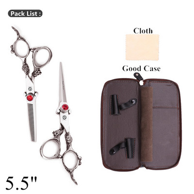 Kirpyklos žirklės 5,5" 6" japoniškos 440C plaukų kirpimo žirklės Profesionalios drakono rankenos retinimo žirklės saloninės plaukų žirklės Z9007