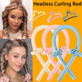 Slik Satin Heatless garbanojimo strypo galvos juostelė No Heat Lazy Hair Curler Minkšta galvos juosta garbanotiems plaukams įrankiai miegantys nešildomi plaukų voleliai