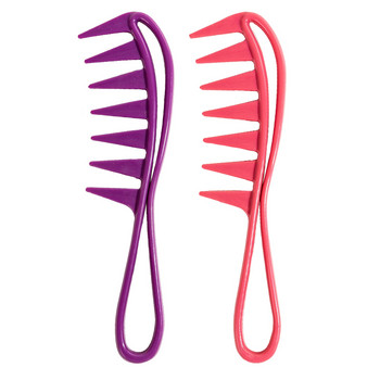 Ретро маслена глава Wide Tooth Comb Detangler Curly Hair Salon Фризьорски гребен Massage For Hair Styling Tool Barber Shop Homeuse