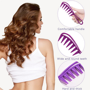 Ретро маслена глава Wide Tooth Comb Detangler Curly Hair Salon Фризьорски гребен Massage For Hair Styling Tool Barber Shop Homeuse