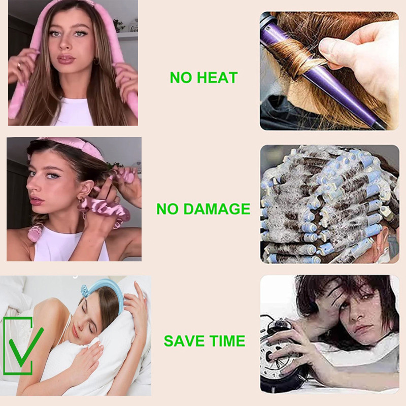 Velvet Soft Curler Gariem īsiem Matiem Produkti Nekarstoši matu ruļļi Bez karstuma lokošanās sūklis stieņa galvas saite Lazy curler veidošanas rīki