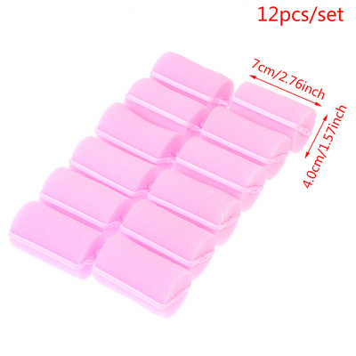 5-12gab Rozā Mīksts Sūklis Putu Spilvens Matu Ruļļi Ruļļi Salons Barber DIY Curls Frizieru rīku komplekts DIY Sākums