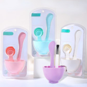 6db DIY maszk tál keverőkefe smink eszközkészlet 4 az 1-ben Beauty bőrápoló ecsettel kevert keverős spatula mérőkanál készlet