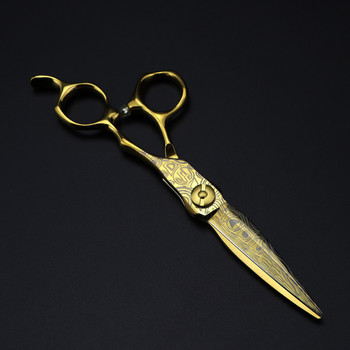Професионална 6\'\' ножица от златна стомана Дамаска ножица за коса фризьорски makas подстригване фризьорски ножици фризьорски ножици