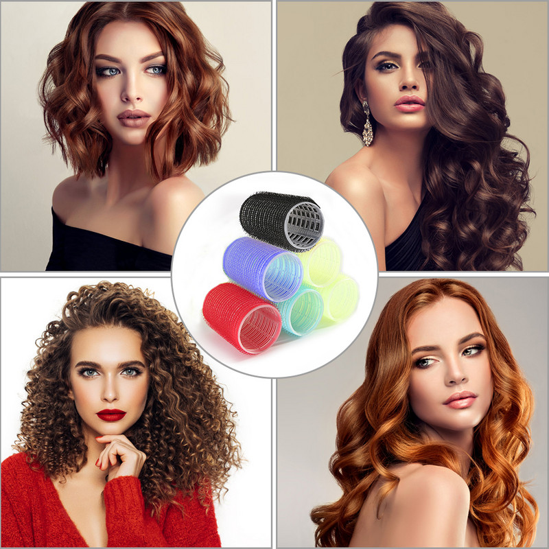 6 kom/Part Samoljepljivi prianjajući uvijači za kosu od smole Uvijači s dugim šiškama Salon DIY frizerski alati Uvijači za uvijanje kose Waver