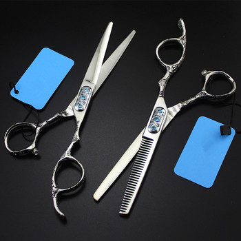 Професионална японска дръжка 440c Plum 6-инчови ножици за коса със скъпоценни камъни подстригване бръснарско подстригване фризьорски ножици фризьорски ножици