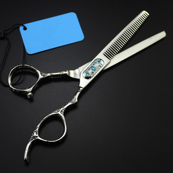 Професионална японска дръжка 440c Plum 6-инчови ножици за коса със скъпоценни камъни подстригване бръснарско подстригване фризьорски ножици фризьорски ножици