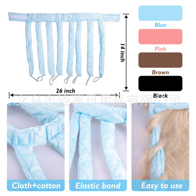 Nekarsējams kērlinga stieņa galvas saite Octocurl matu lokotājs bez karstuma mīkstas putas rullīši Lazy matu ruļļi Wave Formers miega veidošanas rīks