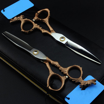 професионална япония 440c 6-инчов комплект ножици за коса златен дракон фризьорски бръснар makas ножици за подстригване фризьорски ножици