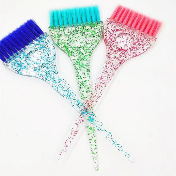 Βούρτσα μαλλιών Soft Fiber Glitter Tint Dye Hairdressing Pro Salon Tools Bleach Comb Salon Accessories for Hair Coloring brush