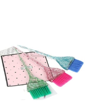 Βούρτσα μαλλιών Soft Fiber Glitter Tint Dye Hairdressing Pro Salon Tools Bleach Comb Salon Accessories for Hair Coloring brush