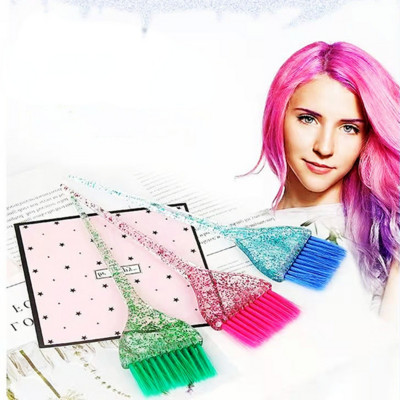 Soft Fiber Glitter Tint Dye Hair Brush Hairdressing Pro Salon Tools Balināšanas ķemme Salon Aksesuāri matu krāsošanas sukai