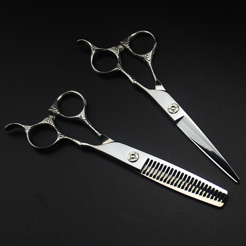 Japonia profesională 440c 6 '' mâner de flori tăiat foarfece de păr tuns frizer makas tunsoare foarfece de subțiere foarfece de coafură