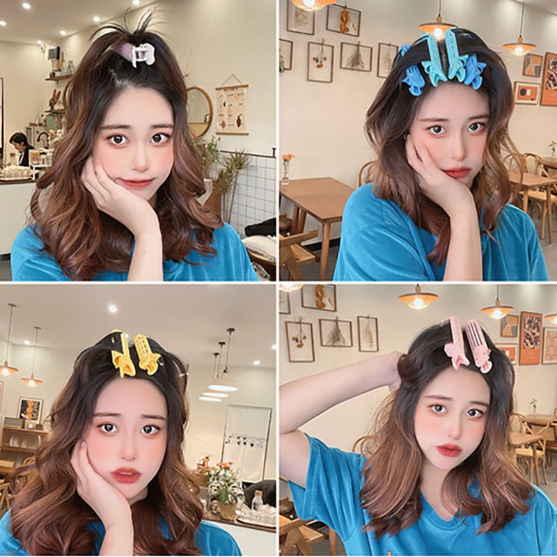 2gab Dabiski pūkaini slinki saspraudes sprādzieni Matu sakņu matu ruļļi Roller Magic Artifact spilventiņi sievietēm pūkainām matu sprādzēm Hair Waver Instruments