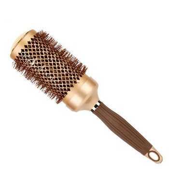 Антистатична фризьорска кърлинг кръгла четка за коса керамичен железен варел найлонов гребен за маши за жени