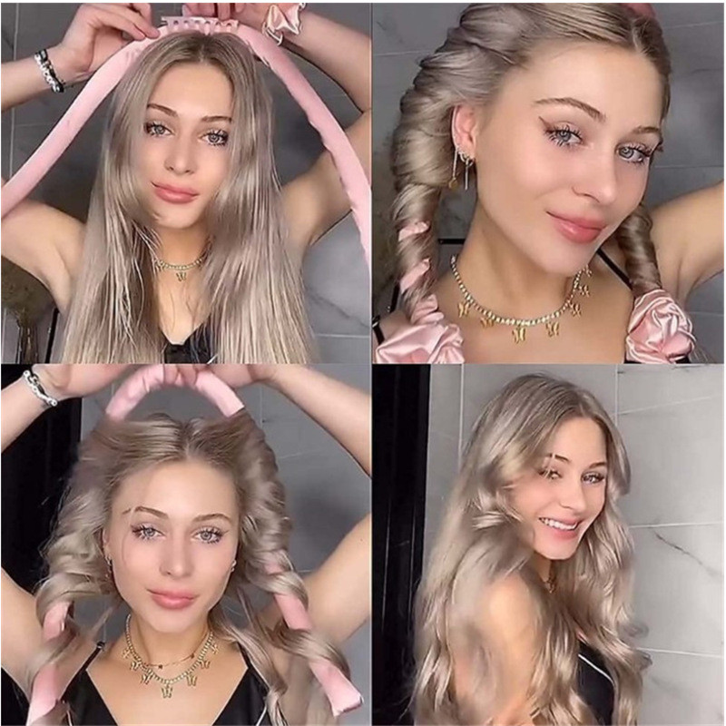 Heatless štap za kovrče Traka za glavu Bez topline Svilene kovrče Vrpce Uvijači za kosu Meka traka za spavanje Lazy Hair Curlers Alati za oblikovanje kose