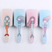 Perie de păr cu desene animate cu sirenă Pieptene blând cu perie antistatică pentru coafură și păr neted Pieptene cu pernă de aer Pieptene pentru bord mare