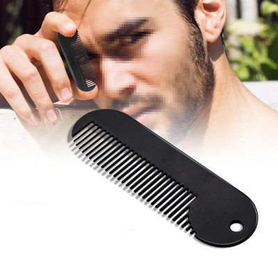 Mini pieptene de buzunar pentru barbă, metal, perie de bărbierit pentru bărbați, portabil, pentru îngrijirea părului facial, instrumente de tuns, piepteni de călătorie pentru uz casnic pentru mustață