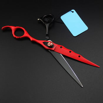 професионална японска стомана 440c 7 инча червени ножици за подстригване фризьорски ножици за подстригване Makas фризьорски ножици