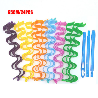 24 KOM Uvijač za kosu 25 30 45 50 55 65 CM Prijenosni štapići za frizure Trajni kovrčavi kovrčavi ukrasi za šminku DIY Čarobni alat za oblikovanje kose