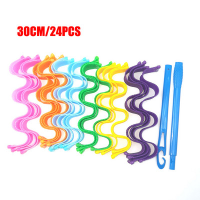 24 KOM Uvijač za kosu 25 30 45 50 55 65 CM Prijenosni štapići za frizure Trajni kovrčavi kovrčavi ukrasi za šminku DIY Čarobni alat za oblikovanje kose