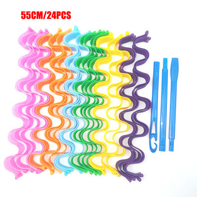 24 KOM Uvijač za kosu 25 30 45 50 55 65 CM Prijenosni štapići za frizure Trajni kovrčavi kovrčavi ukrasi za šminku DIY Čarobni alat za oblikovanje kose