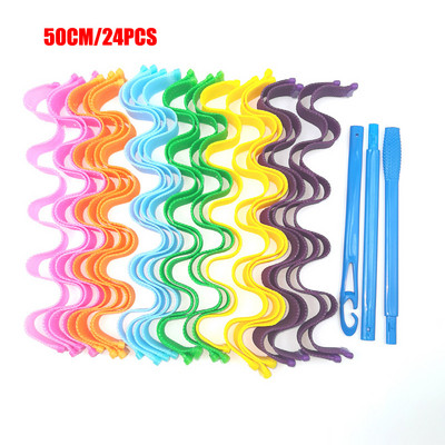 24 KOM Uvijač za kosu 25 30 45 50 55 65 CM Prijenosni štapići za frizure Trajni kovrčavi kovrčavi ukrasi za šminku DIY Čarobni alat za oblikovanje kose