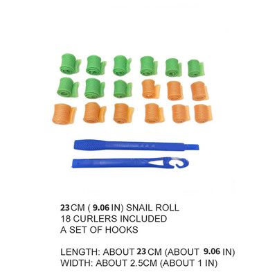 Ролки за коса 18 бр. /комплект(15/23/28CM) Направи си сам маша за коса Безнагревни къдрици Инструменти за къдрене на коса с форма на охлюв Преносима магическа маша за коса